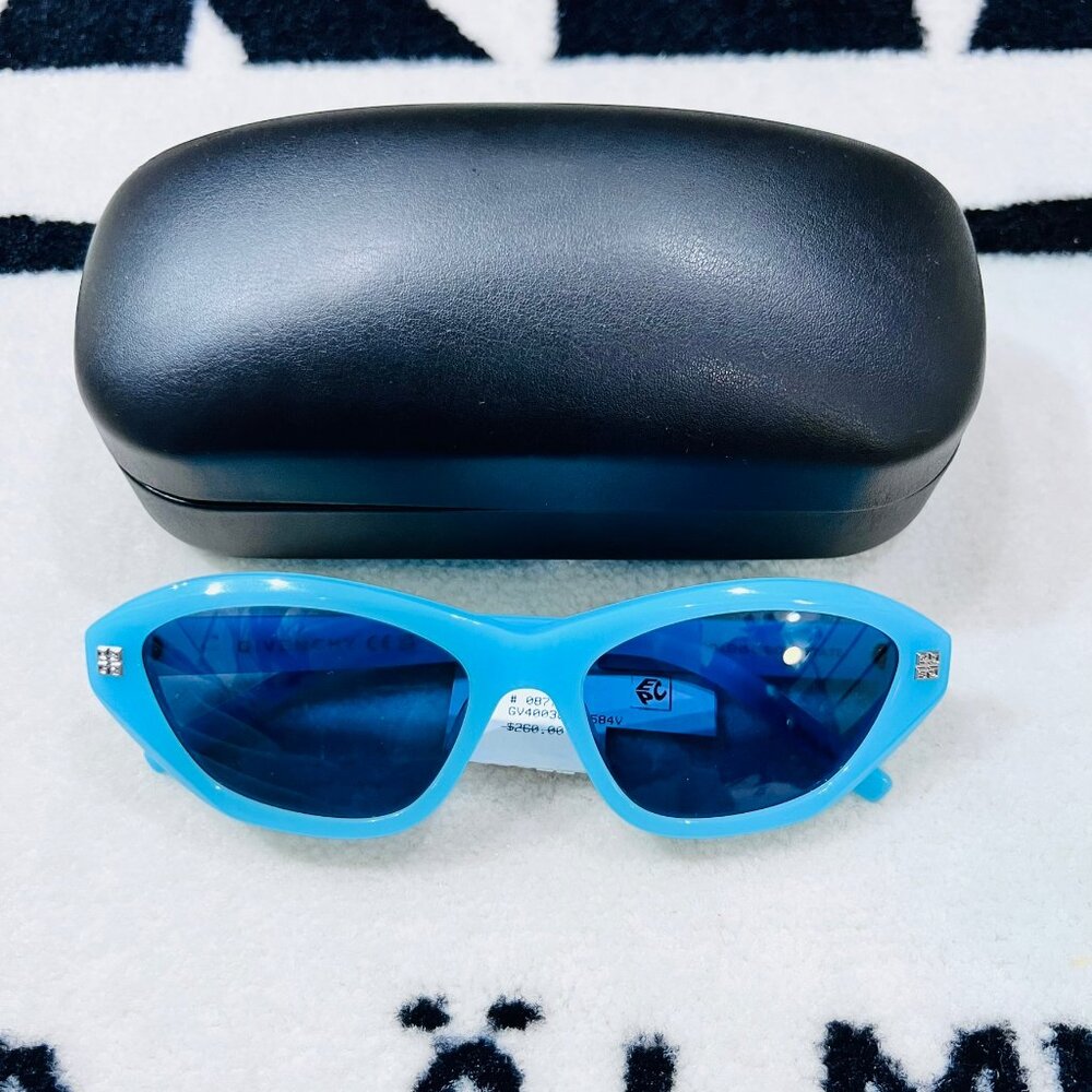 Givenchy GV Day 55mm Cat Eye Sunglasses - Sky Blue / Light Blue